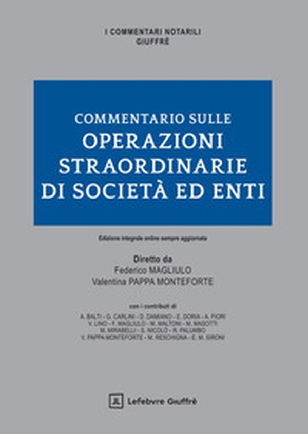 Commentario sulle operazioni straordinarie delle società - Librerie.coop