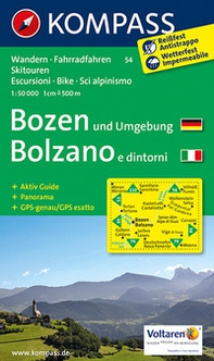 Carta escursionistica n. 54. Bolzano e dintorni-Bozen und Umgebung 1:50.000 - Librerie.coop