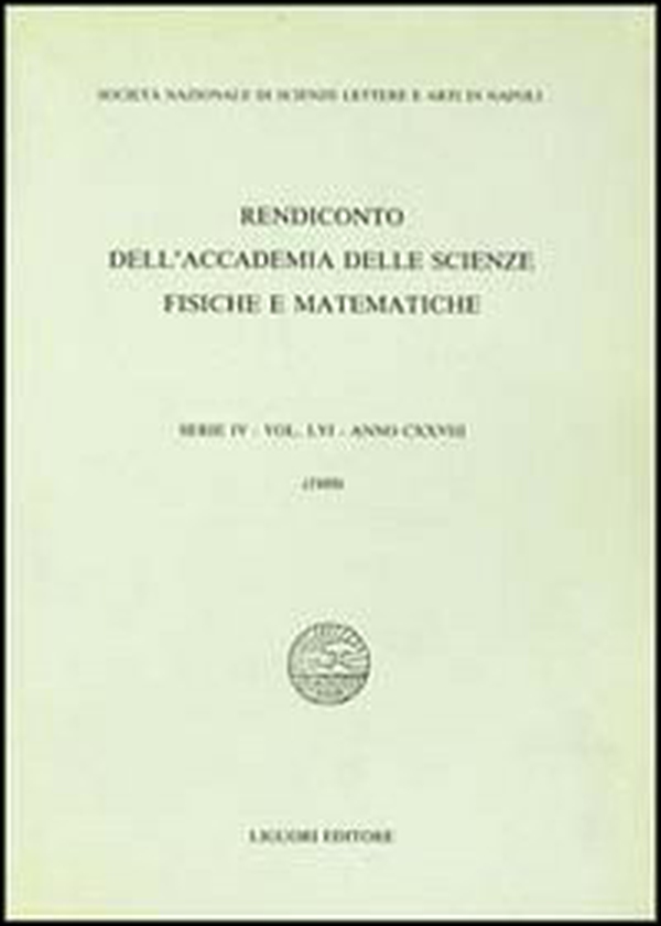 Rendiconto dell'Accademia delle scienze fisiche e matematiche. Serie IV - Librerie.coop Rendiconto dell'Accademia delle scienze fisiche e matematiche. Serie IV - Librerie.coop