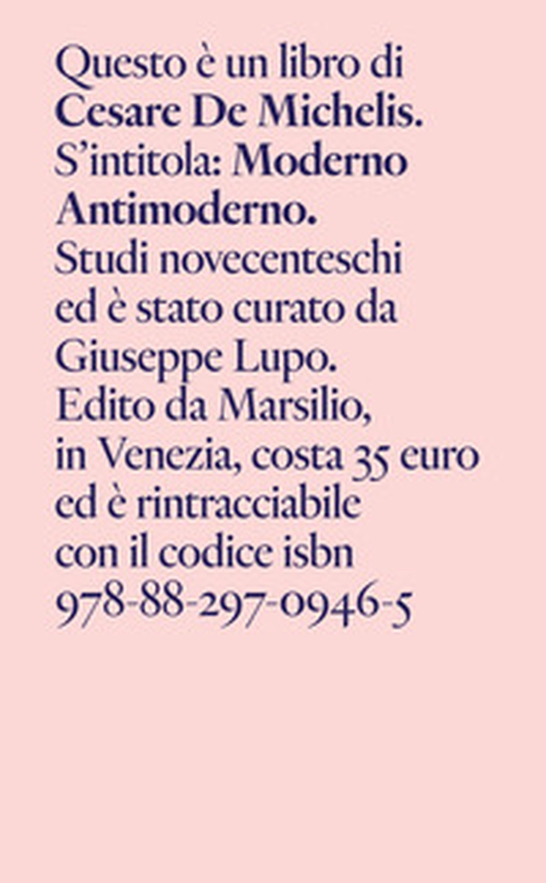 Moderno antimoderno. Studi novecenteschi - Librerie.coop Moderno antimoderno. Studi novecenteschi - Librerie.coop