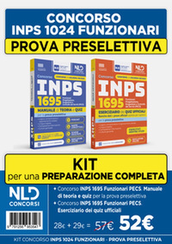 KIT Concorso INPS 1695 Funzionari Progettazione, erogazione e controllo dei servizi (PECS). Manuale di teoria + Eserciziario per la prova preselettiva - Librerie.coop