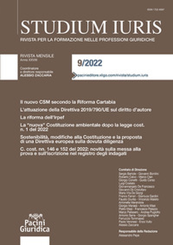 Studium iuris. Rivista per la formazione nelle professioni giuridiche - Librerie.coop Studium iuris. Rivista per la formazione nelle professioni giuridiche - Librerie.coop