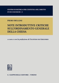 Note introduttive critiche sull'ordinamento generale della Chiesa - Librerie.coop Note introduttive critiche sull'ordinamento generale della Chiesa - Librerie.coop