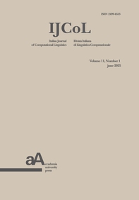 IJCoL - Italian Journal of Computational Linguistics vol. 11, n. 1 June 2025 - Librerie.coop IJCoL - Italian Journal of Computational Linguistics vol. 11, n. 1 June 2025 - Librerie.coop