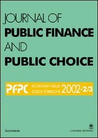Journal of public finance and public choice. Economia delle scelte pubbliche - Vol. 2 - Librerie.coop Journal of public finance and public choice. Economia delle scelte pubbliche - Vol. 2 - Librerie.coop
