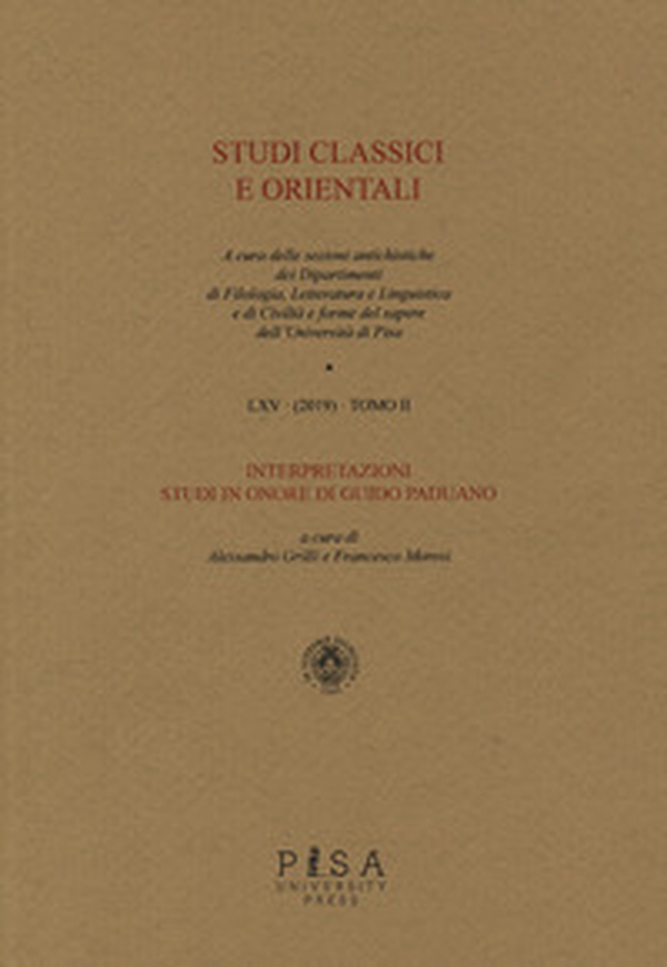 Studi classici e orientali - Librerie.coop Studi classici e orientali - Librerie.coop