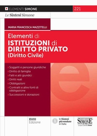 Elementi di istituzioni di diritto privato (diritto civile) - Librerie.coop