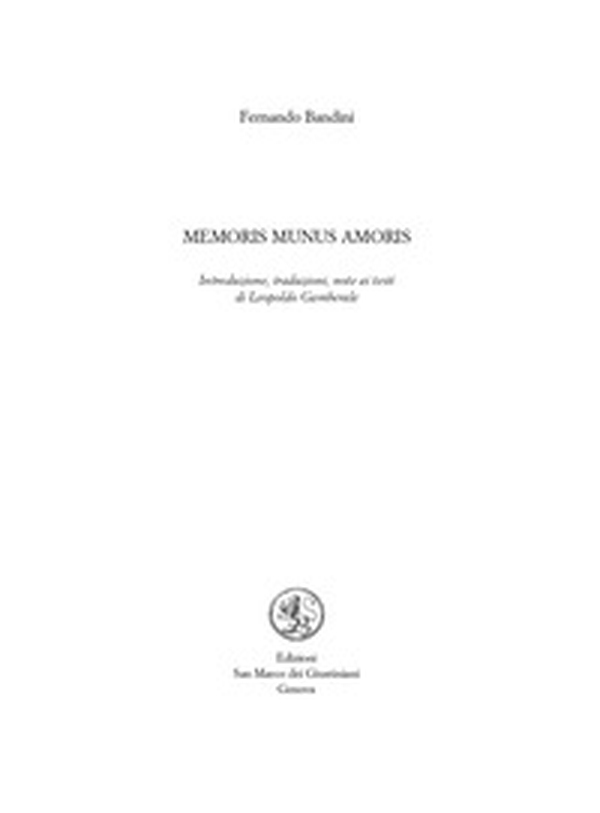 Memoris munus amoris - Librerie.coop Memoris munus amoris - Librerie.coop