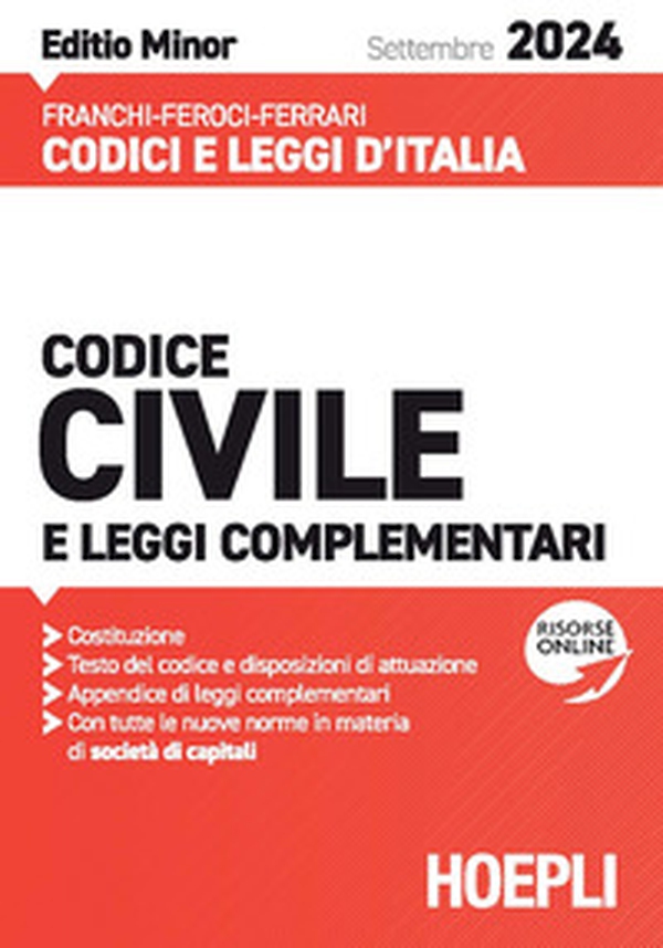 Codice civile e leggi complementari. Settembre 2024. Ediz. minor - Librerie.coop Codice civile e leggi complementari. Settembre 2024. Ediz. minor - Librerie.coop