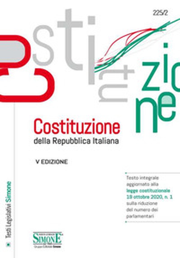 Costituzione della Repubblica Italiana. Testo integrale aggiornato alla legge costituzionale 19 ottobre 2020, n. 1 sulla riduzione del numero dei parlamentari. Ediz. minor - Librerie.coop Costituzione della Repubblica Italiana. Testo integrale aggiornato alla legge costituzionale 19 ottobre 2020, n. 1 sulla riduzione del numero dei parlamentari. Ediz. minor - Librerie.coop