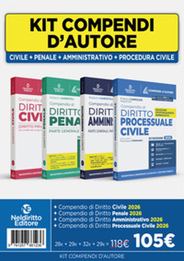 Kit Compendi d'autore 2026: Civile + Penale + Amministrativo + Procedura civile - Librerie.coop