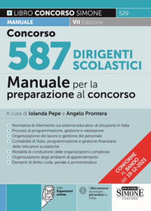 Concorso 587 dirigenti scolastici. Manuale per la preparazione al concorso ordinario e straordinario - Librerie.coop Concorso 587 dirigenti scolastici. Manuale per la preparazione al concorso ordinario e straordinario - Librerie.coop