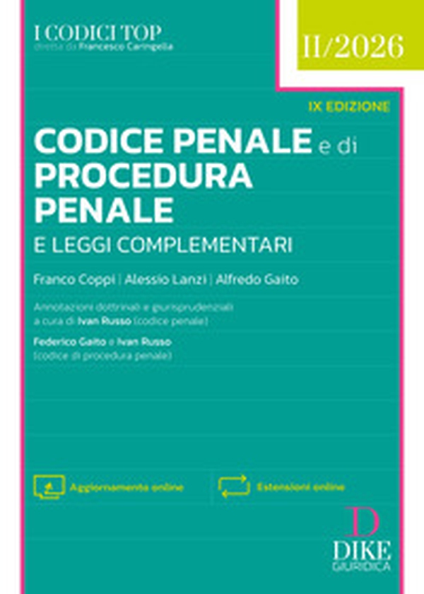 Codice penale e di procedura penale e leggi complementari. Top 2026 - Vol. 2 - Librerie.coop