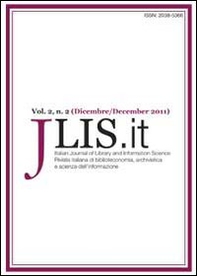 JLIS.it. Italian journal of library and information science-Rivista italiana di biblioteconomia, archivistica e scienza dell'informazione - Librerie.coop