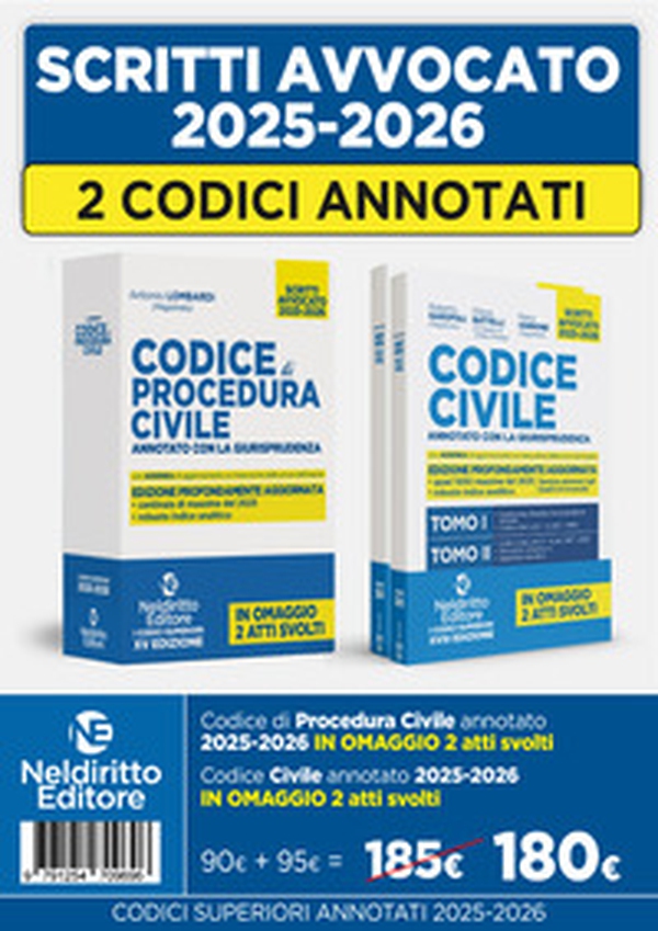 Kit codice civile e codice di procedura civile annotato con la giurisprudenza per l'esame di avvocato 2025-2026 - Librerie.coop Kit codice civile e codice di procedura civile annotato con la giurisprudenza per l'esame di avvocato 2025-2026 - Librerie.coop