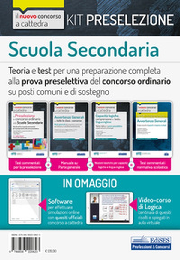 Kit preselezione Scuola secondaria. Teoria e test per una preparazione completa alla prova preselettiva del concorso ordinario su posti comuni e di sostegno - Librerie.coop Kit preselezione Scuola secondaria. Teoria e test per una preparazione completa alla prova preselettiva del concorso ordinario su posti comuni e di sostegno - Librerie.coop