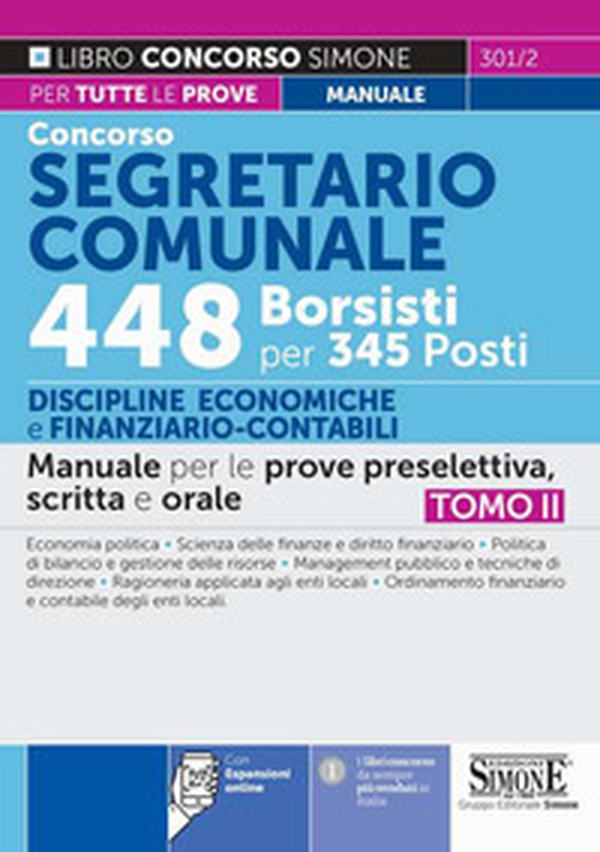 Concorso segretario comunale 448 borsisti per 345 posti - Vol. 2 - Librerie.coop Concorso segretario comunale 448 borsisti per 345 posti - Vol. 2 - Librerie.coop