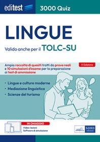EdiTEST. Lingue. 3000 quiz. Ampia raccolta di quesiti tratti da prove reali e 10 simulazioni d'esame per la preparazione ai test di accesso - Librerie.coop EdiTEST. Lingue. 3000 quiz. Ampia raccolta di quesiti tratti da prove reali e 10 simulazioni d'esame per la preparazione ai test di accesso - Librerie.coop