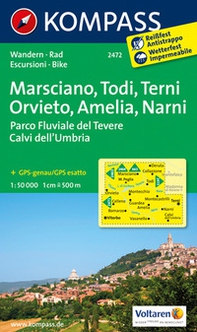 Carta escursionistica n. 2472 - Marsciano, Todi, Terni, Amelia, Narni, 1:50.000 - Librerie.coop