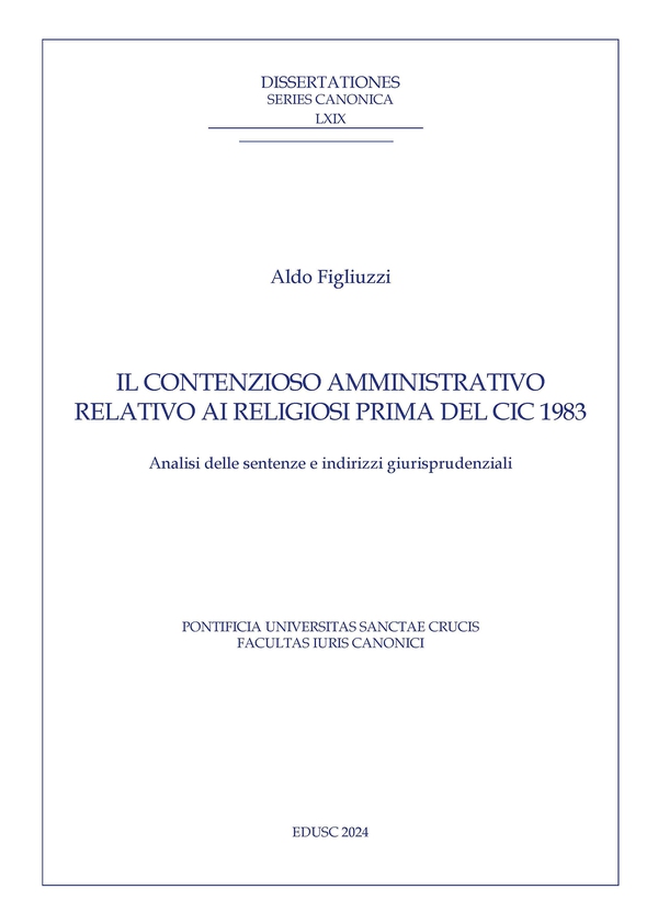 Il contenzioso amministrativo relativo ai religiosi prima del CIC 1983 - Librerie.coop Il contenzioso amministrativo relativo ai religiosi prima del CIC 1983 - Librerie.coop