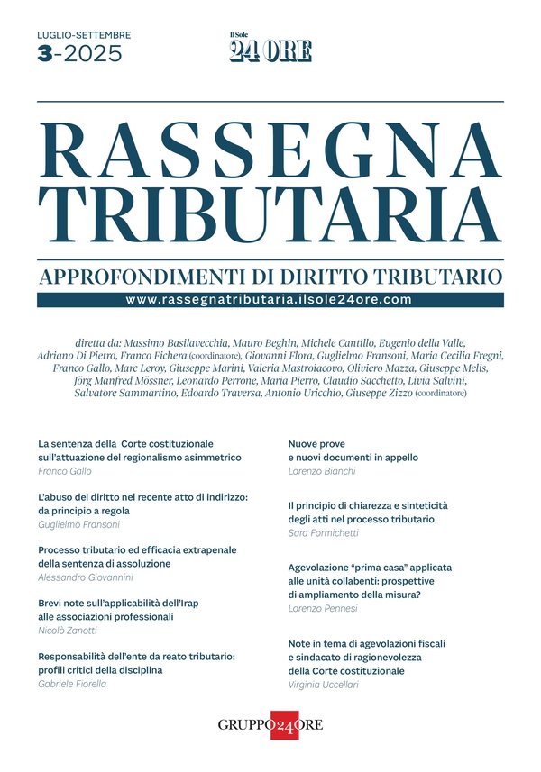 RASSEGNA TRIBUTARIA 3/2025 - Librerie.coop RASSEGNA TRIBUTARIA 3/2025 - Librerie.coop