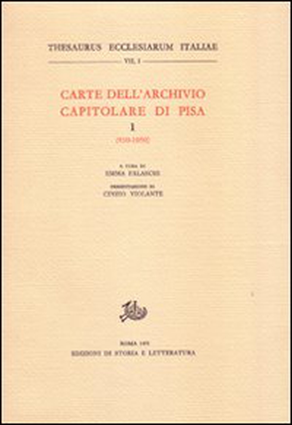 Carte dell'Archivio capitolare di Pisa - Vol. 1 - Librerie.coop Carte dell'Archivio capitolare di Pisa - Vol. 1 - Librerie.coop