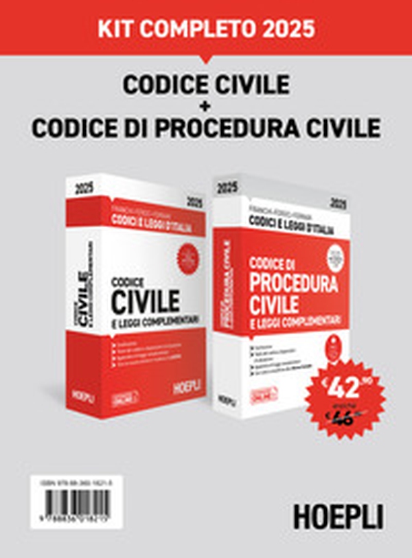 Codice civile e Codice di procedura civile 2025. Kit completo - Librerie.coop Codice civile e Codice di procedura civile 2025. Kit completo - Librerie.coop
