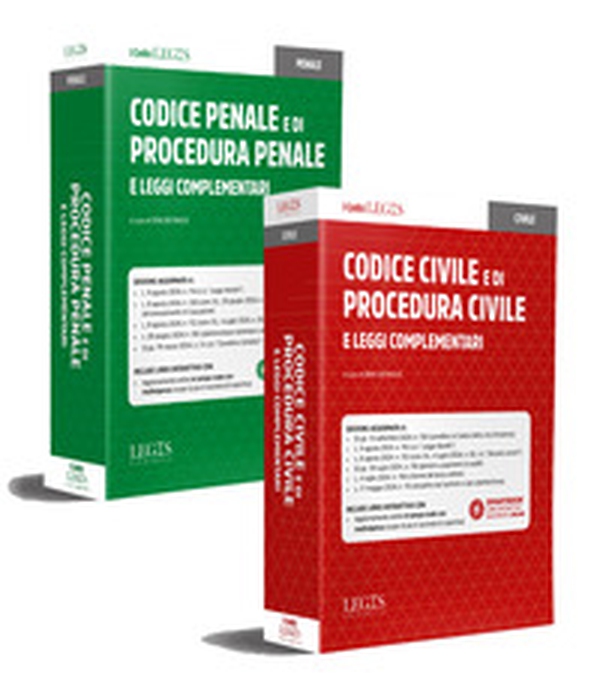 Kit Codici Legis (Codice civile e procedura, Codice penale e procedura, Leggi complementari). Con aggiornamento interattivo online - Librerie.coop Kit Codici Legis (Codice civile e procedura, Codice penale e procedura, Leggi complementari). Con aggiornamento interattivo online - Librerie.coop