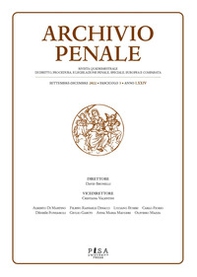 Archivio penale. Rivista quadrimestrale di diritto, procedura e legislazione penale, speciale, europea e comparata - Vol. 3 - Librerie.coop Archivio penale. Rivista quadrimestrale di diritto, procedura e legislazione penale, speciale, europea e comparata - Vol. 3 - Librerie.coop