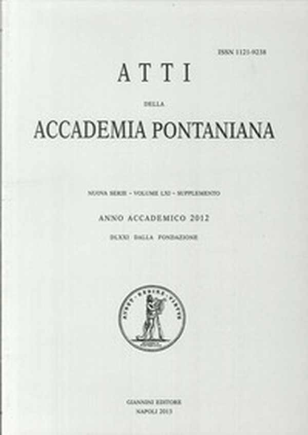 Atti dell'Accademia Pontaniana. Nuova Serie. Supplemento - Vol. 61 - Librerie.coop Atti dell'Accademia Pontaniana. Nuova Serie. Supplemento - Vol. 61 - Librerie.coop