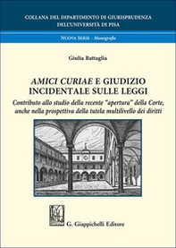 «Amici curiae» e giudizio incidentale sulle leggi. Contributo allo studio della recente «apertura» della Corte, anche nella prospettiva della tutela multilivello dei diritti - Librerie.coop