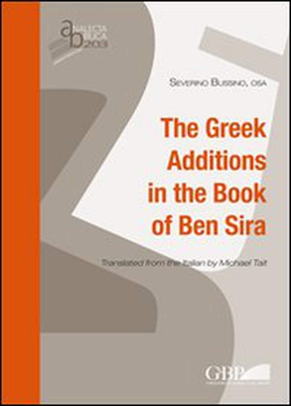 The greek additions in the book of Ben Sira - Librerie.coop The greek additions in the book of Ben Sira - Librerie.coop