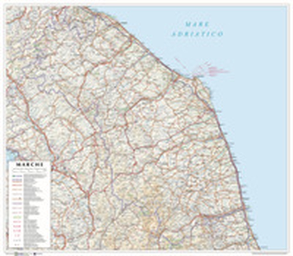 Marche. Scala 1:250.000 (carta murale stradale regionale in carta cm 72x63) - Librerie.coop Marche. Scala 1:250.000 (carta murale stradale regionale in carta cm 72x63) - Librerie.coop