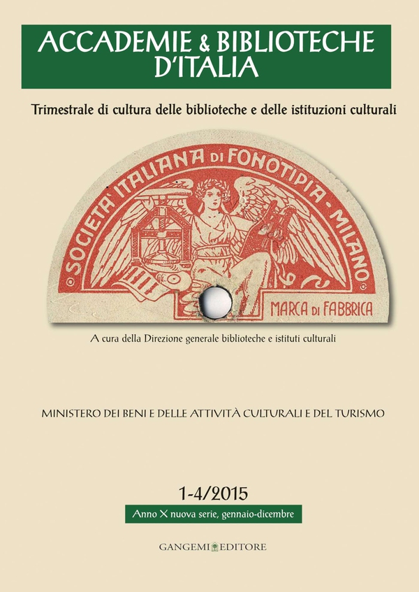 Accademie & Biblioteche d'Italia 1-4/2015 - Librerie.coop Accademie & Biblioteche d'Italia 1-4/2015 - Librerie.coop
