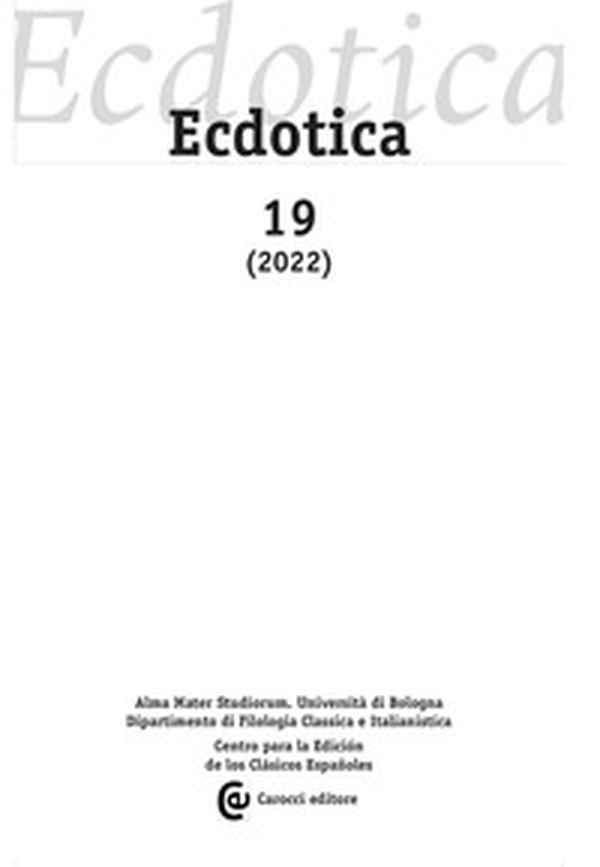Ecdotica - Vol. 19 - Librerie.coop Ecdotica - Vol. 19 - Librerie.coop