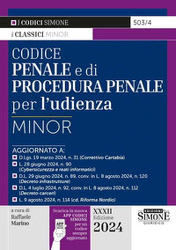 Codice penale e di procedura penale per l'udienza. Ediz. minor - Librerie.coop Codice penale e di procedura penale per l'udienza. Ediz. minor - Librerie.coop