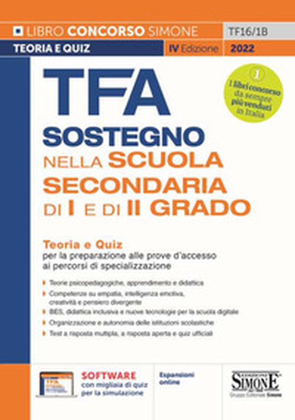 TFA Insegnante di sostegno. Nella scuola secondaria di I e di II grado. Teoria e quiz per la preparazione alle prove d'accesso ai percorsi di specializzazione - Librerie.coop TFA Insegnante di sostegno. Nella scuola secondaria di I e di II grado. Teoria e quiz per la preparazione alle prove d'accesso ai percorsi di specializzazione - Librerie.coop