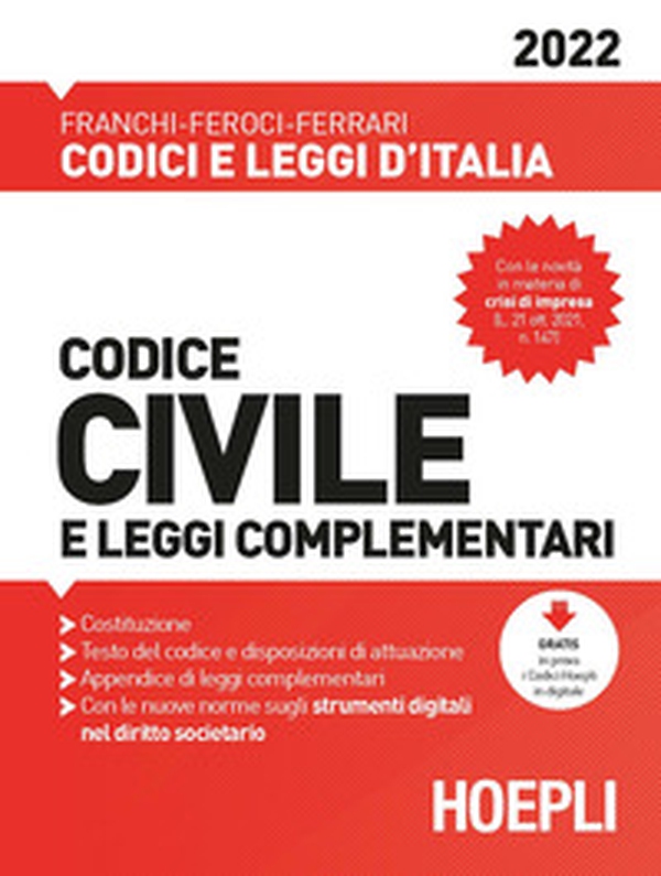 Codice civile e leggi complementari 2022 - Librerie.coop Codice civile e leggi complementari 2022 - Librerie.coop