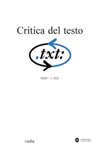 Critica del testo (2021) Vol. 24/1 - Librerie.coop Critica del testo (2021) Vol. 24/1 - Librerie.coop