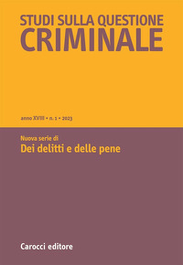 Studi sulla questione criminale - Vol. 2 - Librerie.coop Studi sulla questione criminale - Vol. 2 - Librerie.coop