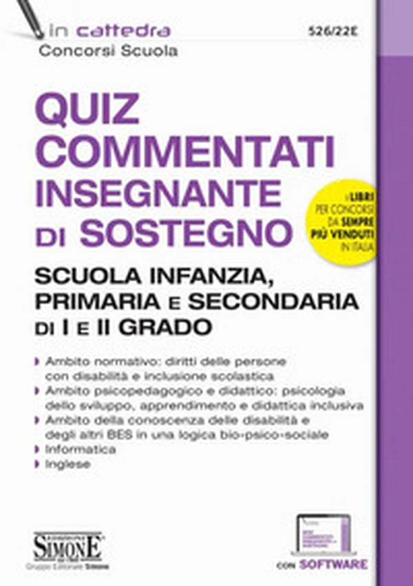 Quiz commentati insegnante di sostegno. Scuola infanzia, primaria e secondaria di I e II grado - Librerie.coop Quiz commentati insegnante di sostegno. Scuola infanzia, primaria e secondaria di I e II grado - Librerie.coop