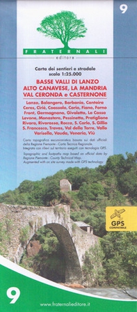 Carta n. 9. Basse valli di Lanzo, alto Canavese, La Mandria, val Ceronda e Casternone - Librerie.coop