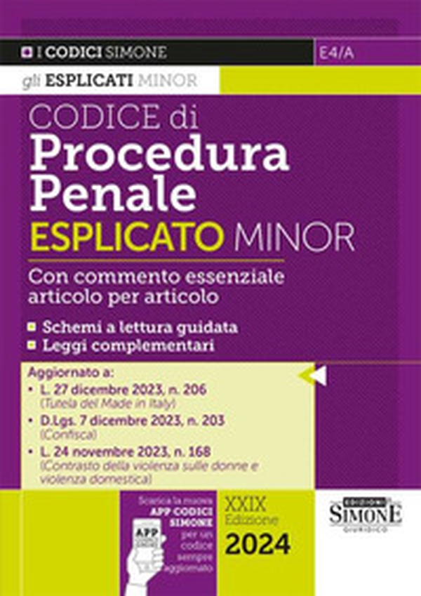 Codice di procedura penale esplicato. Con commento essenziale articolo per articolo e schemi a lettura guidata. Leggi complementari. Ediz. minor - Librerie.coop Codice di procedura penale esplicato. Con commento essenziale articolo per articolo e schemi a lettura guidata. Leggi complementari. Ediz. minor - Librerie.coop