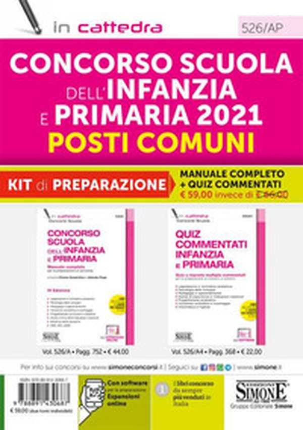 Concorso Scuola dell'infanzia e primaria 2021. Posti comuni. Kit di Preparazione. Manuale completo + quiz commentati - Librerie.coop Concorso Scuola dell'infanzia e primaria 2021. Posti comuni. Kit di Preparazione. Manuale completo + quiz commentati - Librerie.coop