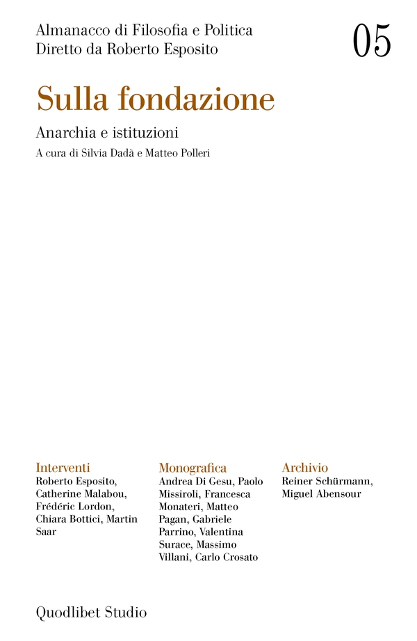Almanacco di Filosofia e Politica 5. Sulla fondazione - Librerie.coop Almanacco di Filosofia e Politica 5. Sulla fondazione - Librerie.coop