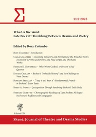 What is the word: late Beckett throbbing between drama and poetry - Librerie.coop