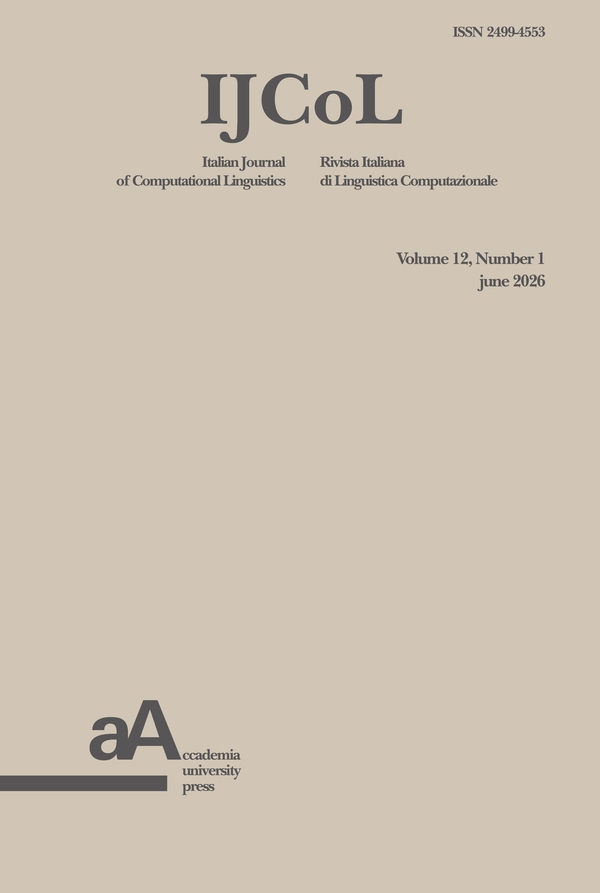 IJCoL - Italian Journal of Computational Linguistics Volume 12, Number 1 June 2026 - Librerie.coop