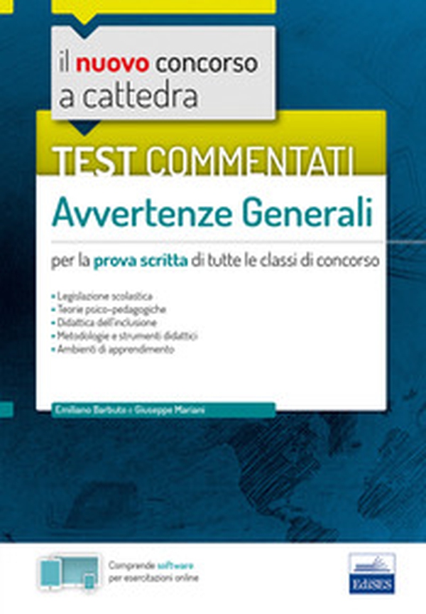 Il nuovo concorso a cattedra. Test commentati avvertenze generali. Per la prova scritta di tutte le classi di concorso - Librerie.coop Il nuovo concorso a cattedra. Test commentati avvertenze generali. Per la prova scritta di tutte le classi di concorso - Librerie.coop