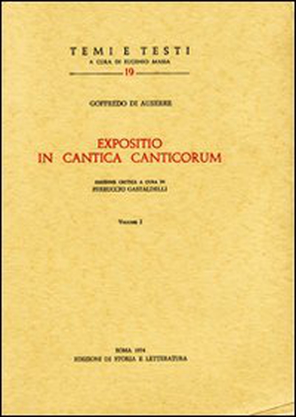 Expositio in Cantica canticorum - Librerie.coop Expositio in Cantica canticorum - Librerie.coop