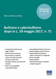 Bullismo e cyberbullismo dopo la L. 29 maggio 2017, n. 71 - Librerie.coop